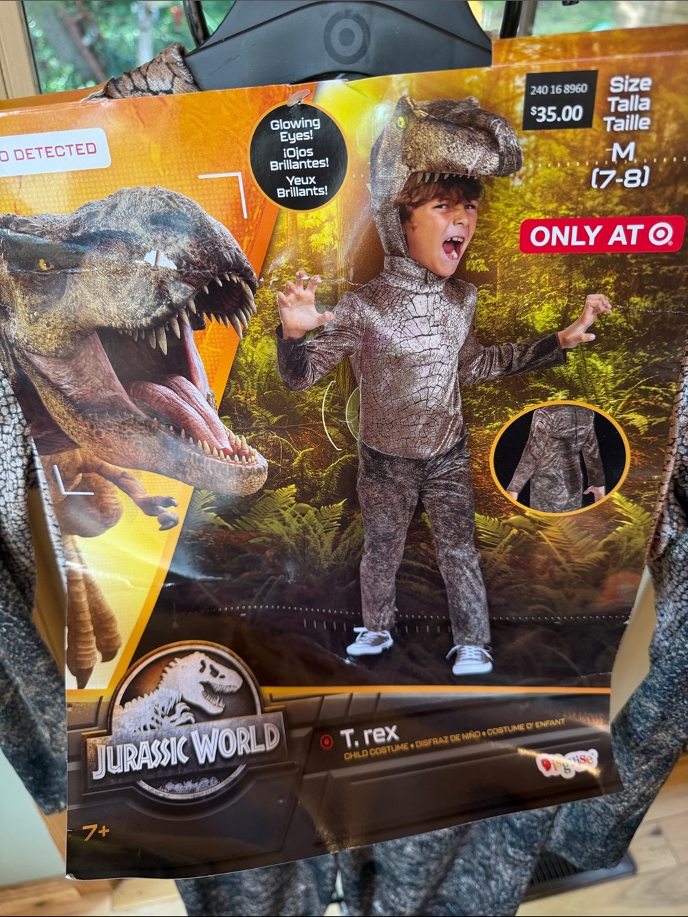 Disguise Jurassic World T. rex Kids Costume - Brown Sz M (7-8) NIP